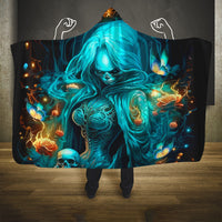 Witch Skull Hooded Blanket She Whispered Back Iam The Storm