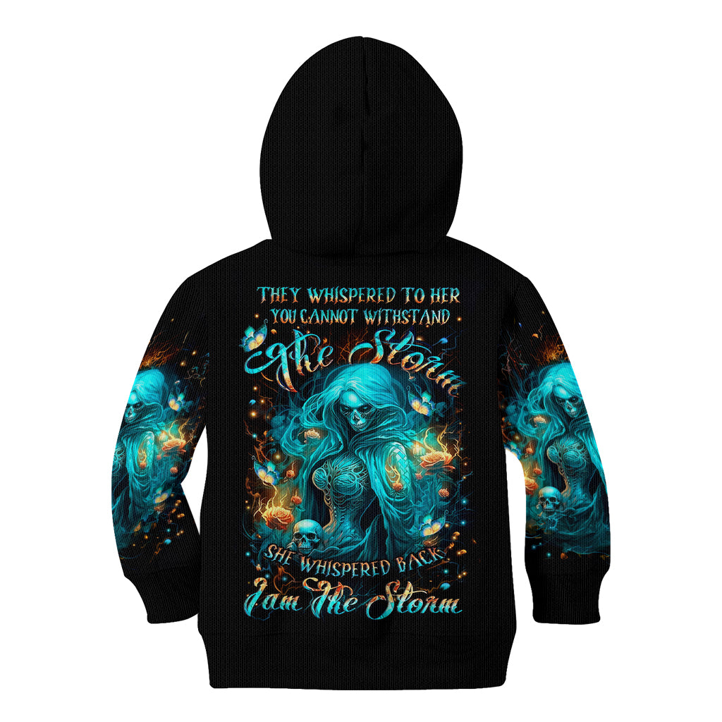 Witch Skull Kid Hoodie She Whispered Back Iam The Storm - Wonder Print Shop