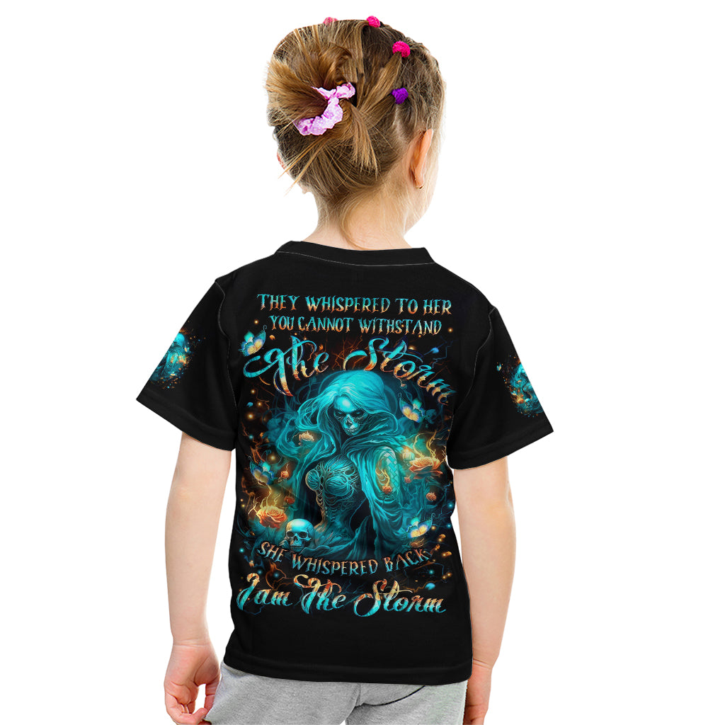 Witch Skull Kid T Shirt She Whispered Back Iam The Storm - Wonder Print Shop