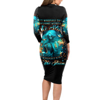 Witch Skull Long Sleeve Bodycon Dress She Whispered Back Iam The Storm - Wonder Print Shop