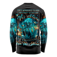Witch Skull Long Sleeve Shirt She Whispered Back Iam The Storm - Wonder Print Shop