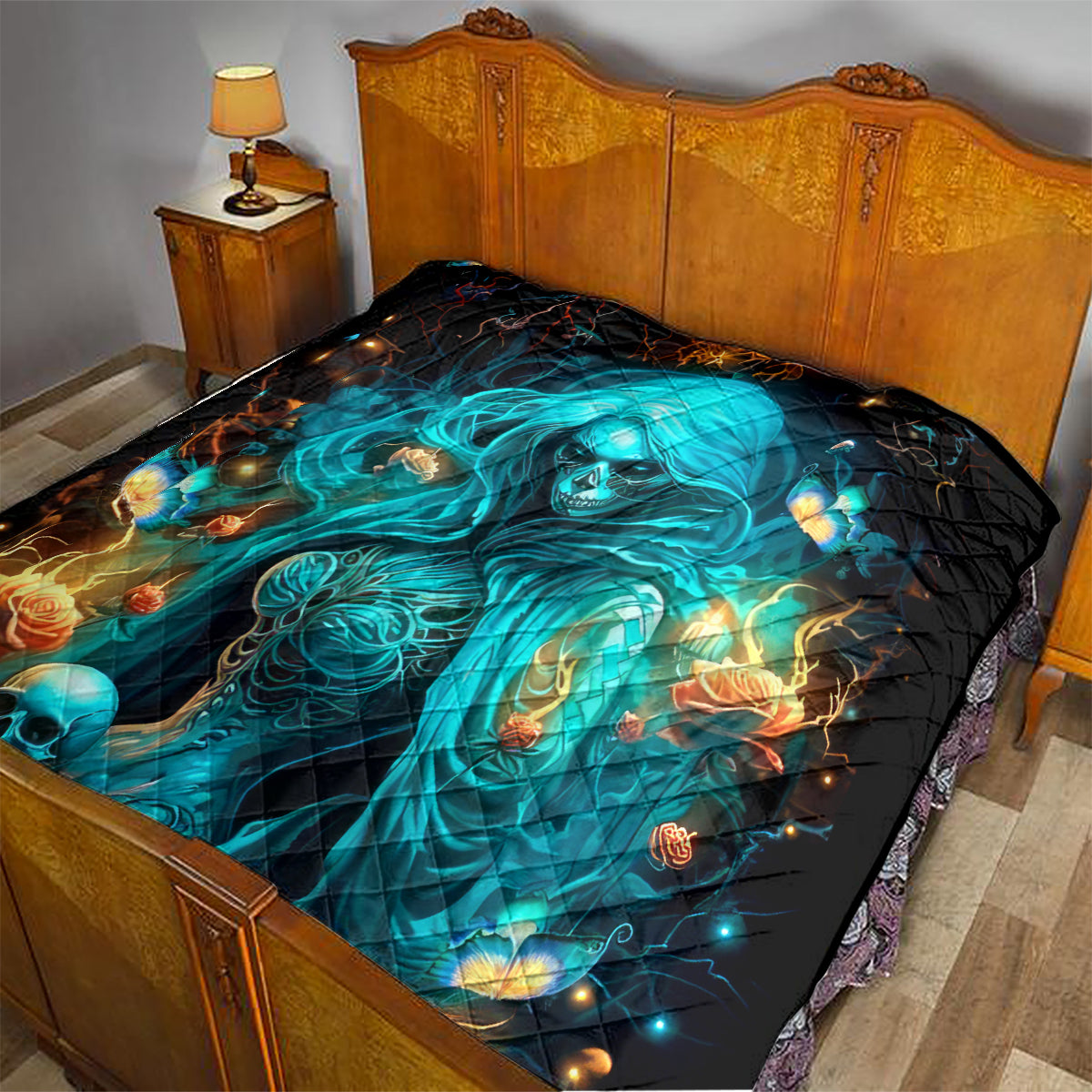 Witch Skull Quilt She Whispered Back Iam The Storm - Wonder Print Shop