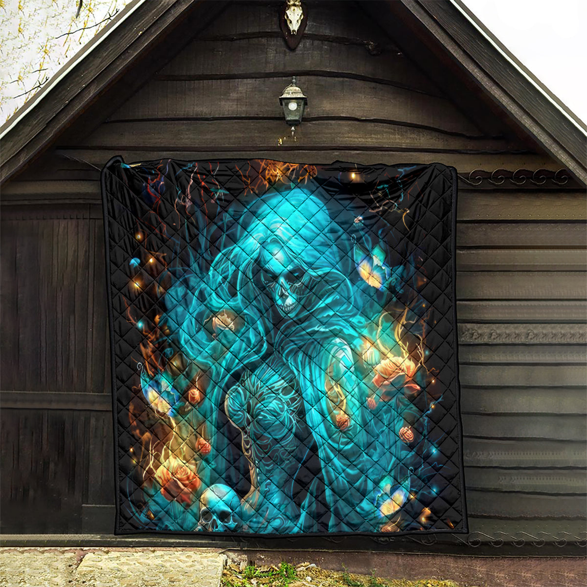 Witch Skull Quilt She Whispered Back Iam The Storm - Wonder Print Shop