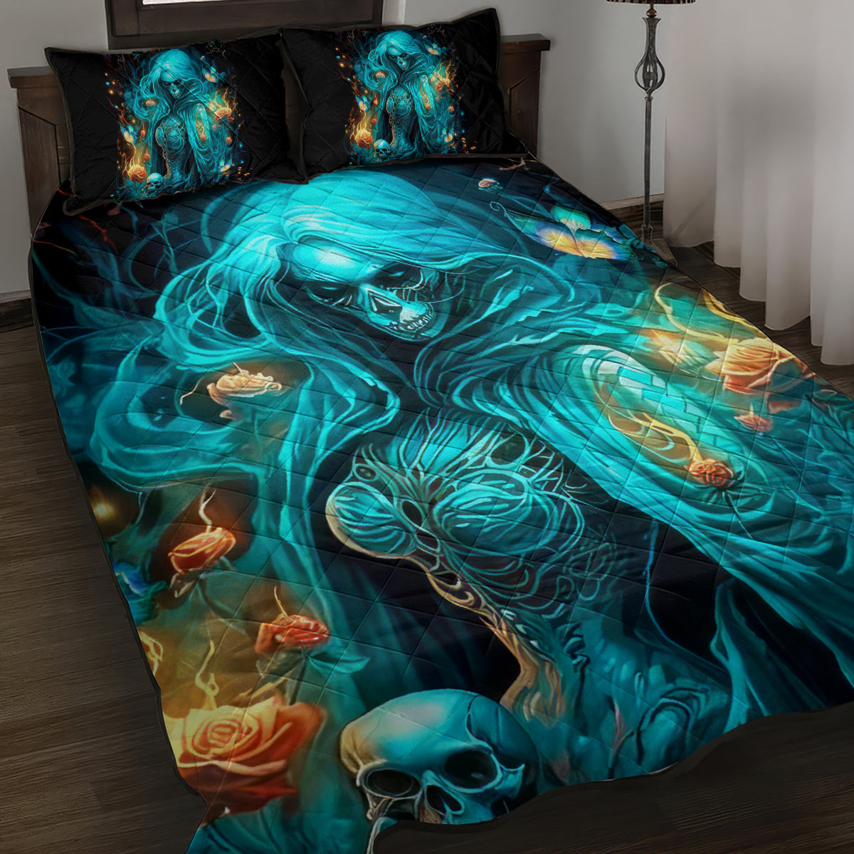 Witch Skull Quilt Bed Set She Whispered Back Iam The Storm - Wonder Print Shop