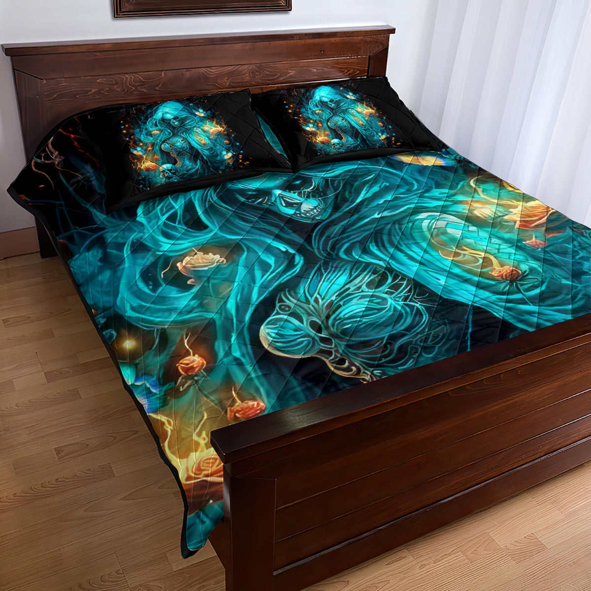 Witch Skull Quilt Bed Set She Whispered Back Iam The Storm - Wonder Print Shop