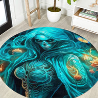 Witch Skull Round Carpet She Whispered Back Iam The Storm