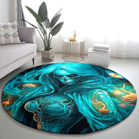 Witch Skull Round Carpet She Whispered Back Iam The Storm