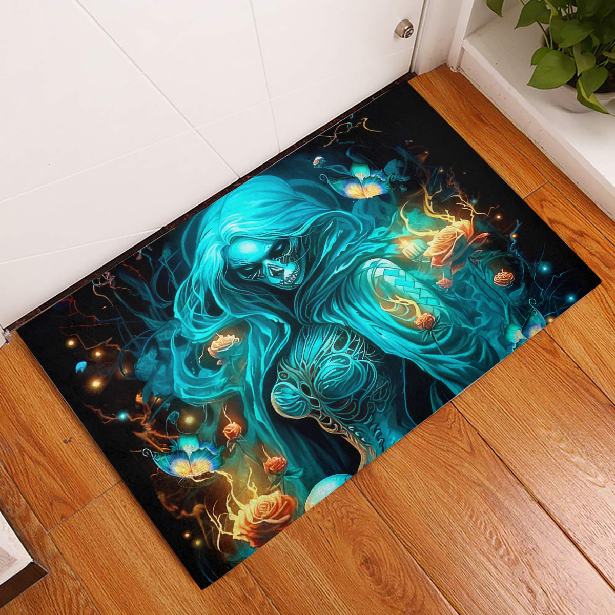 Witch Skull Rubber Doormat She Whispered Back Iam The Storm - Wonder Print Shop