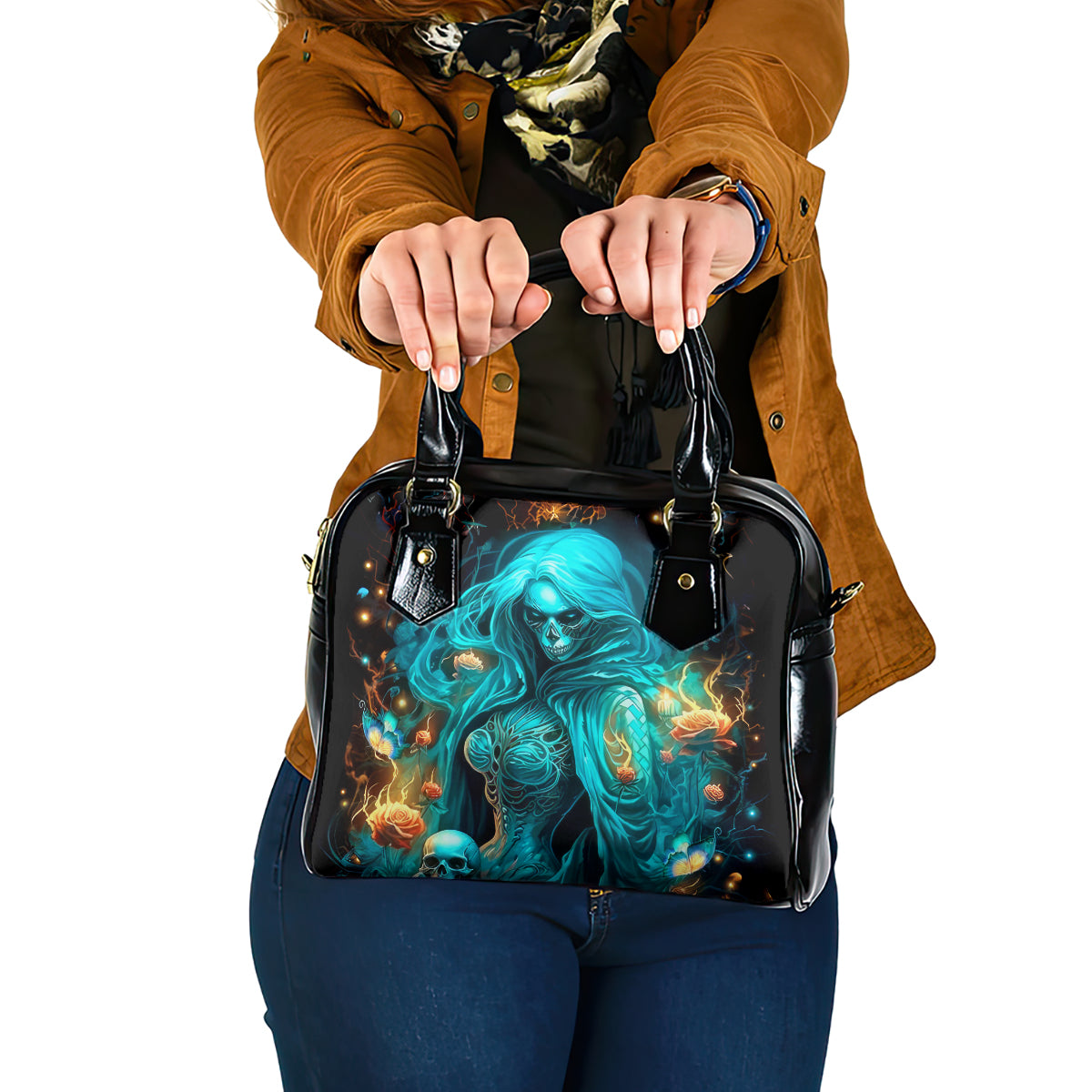 Witch Skull Shoulder Handbag She Whispered Back Iam The Storm