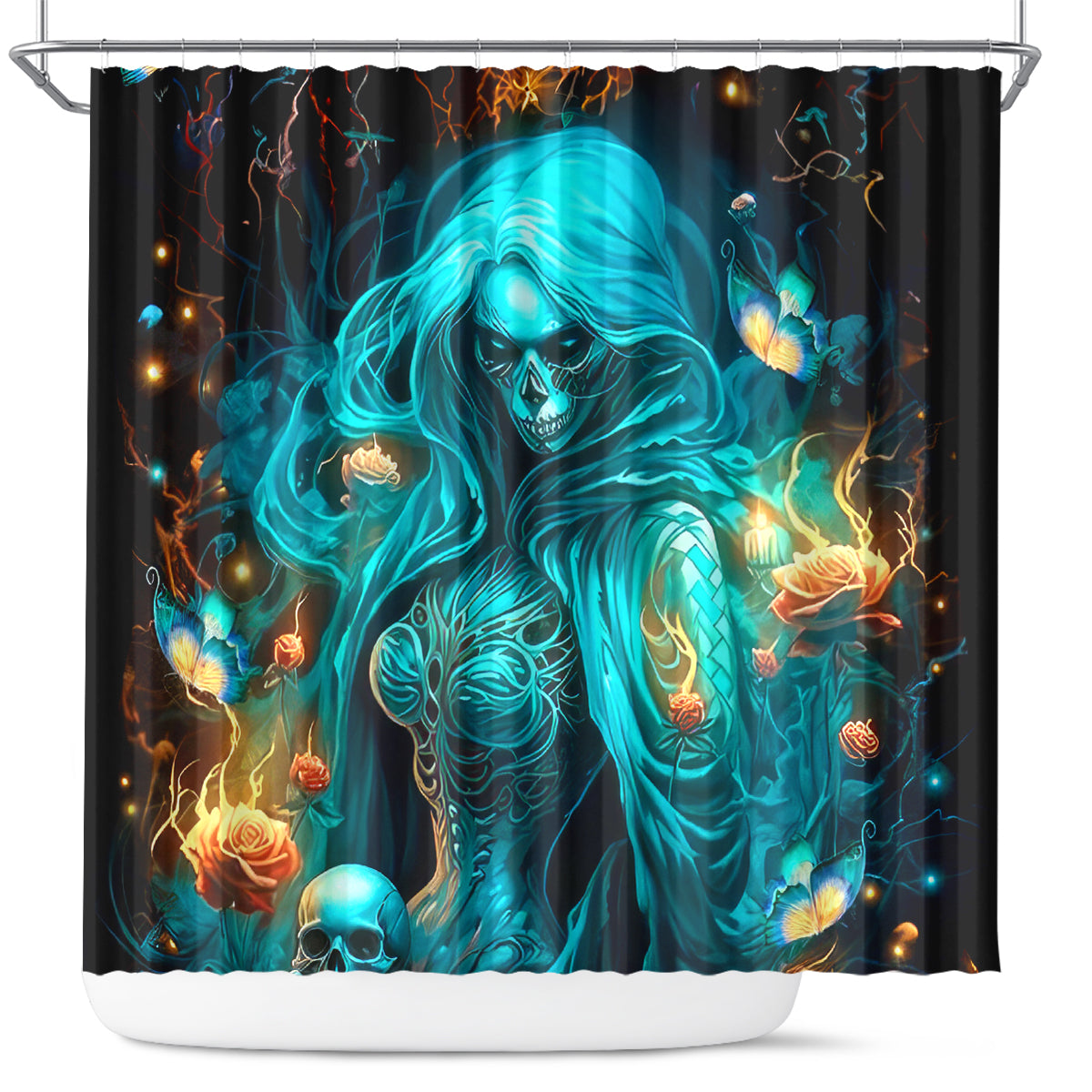 Witch Skull Shower Curtain She Whispered Back Iam The Storm