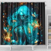 Witch Skull Shower Curtain She Whispered Back Iam The Storm