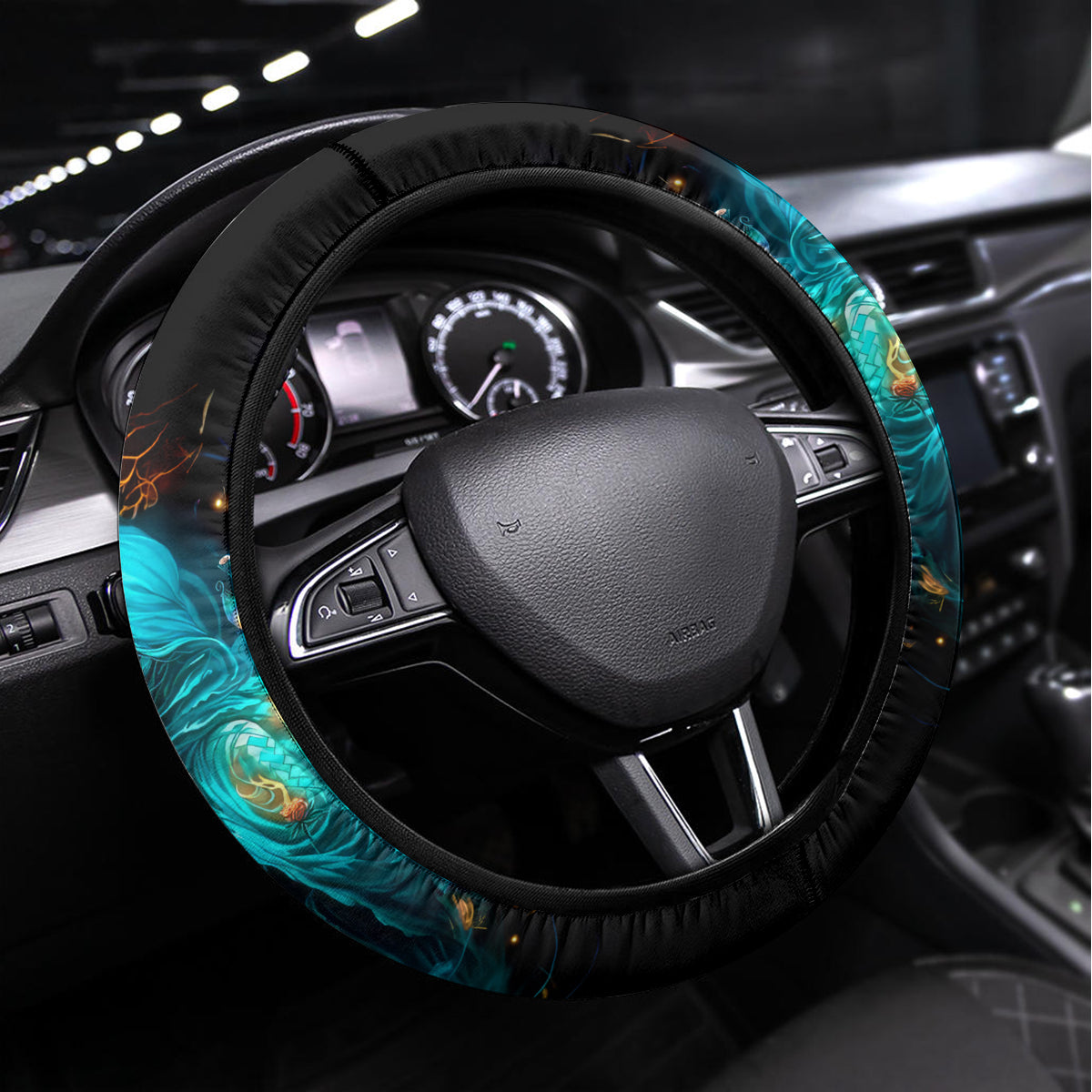 Witch Skull Steering Wheel Cover She Whispered Back Iam The Storm - Wonder Print Shop