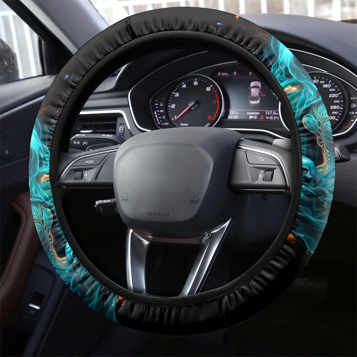 Witch Skull Steering Wheel Cover She Whispered Back Iam The Storm - Wonder Print Shop