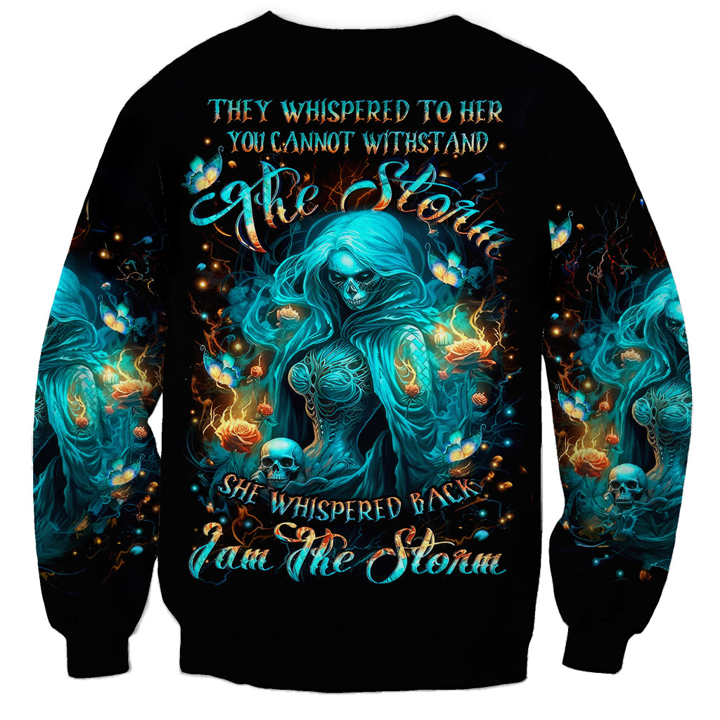 Witch Skull Sweatshirt She Whispered Back Iam The Storm - Wonder Print Shop