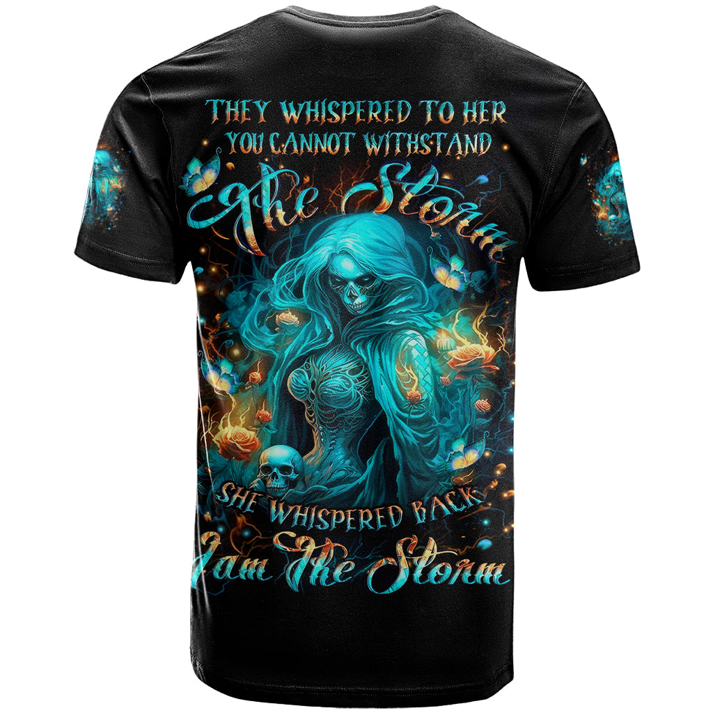 Witch Skull T Shirt She Whispered Back Iam The Storm - Wonder Print Shop