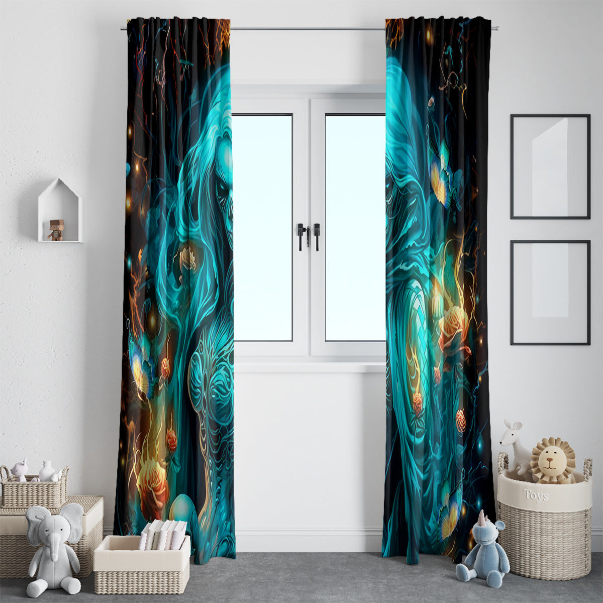 Witch Skull Window Curtain She Whispered Back Iam The Storm - Wonder Print Shop