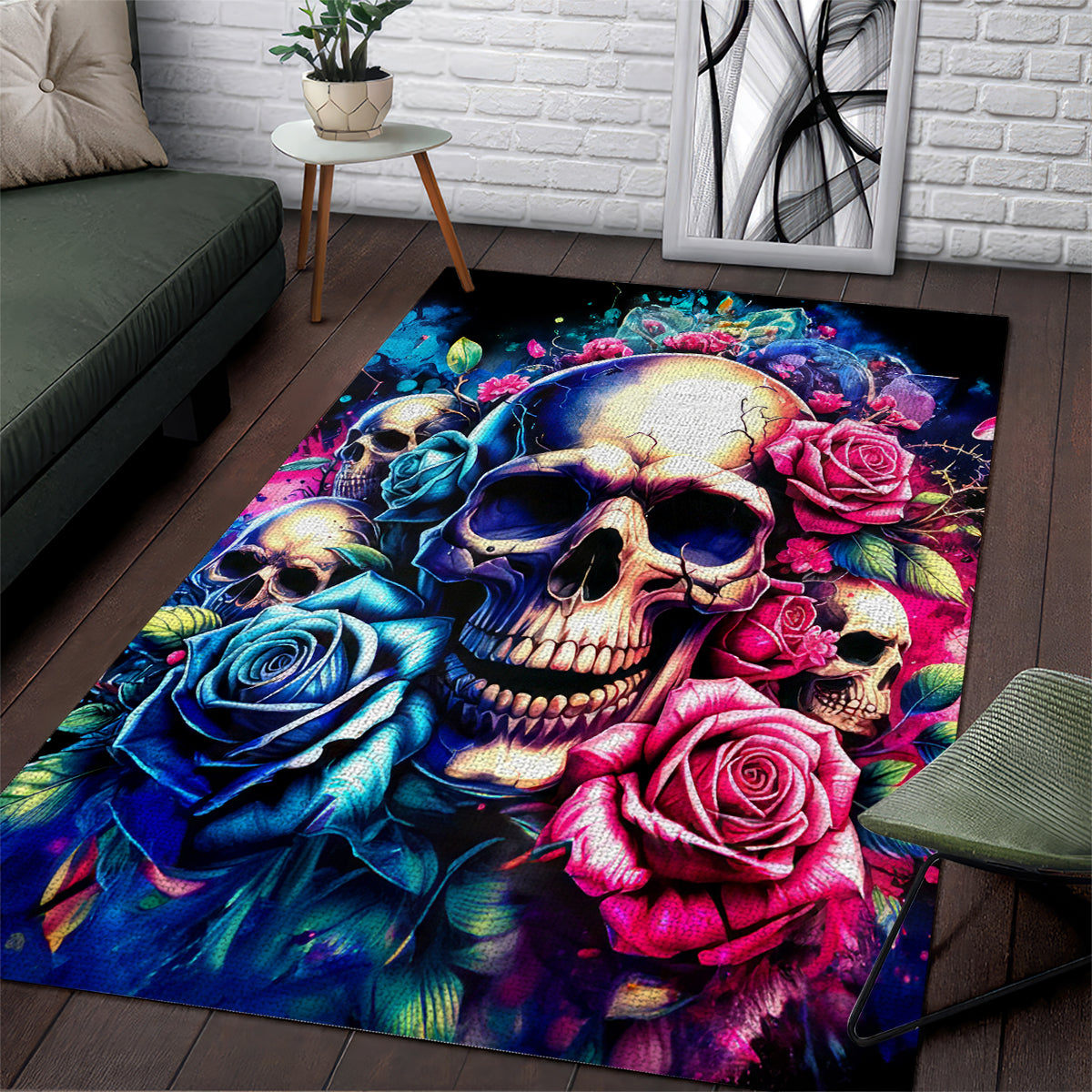 Rose Skull Area Rug Assuming I Was Like Most Girls Was Your First Mistake - Wonder Print Shop