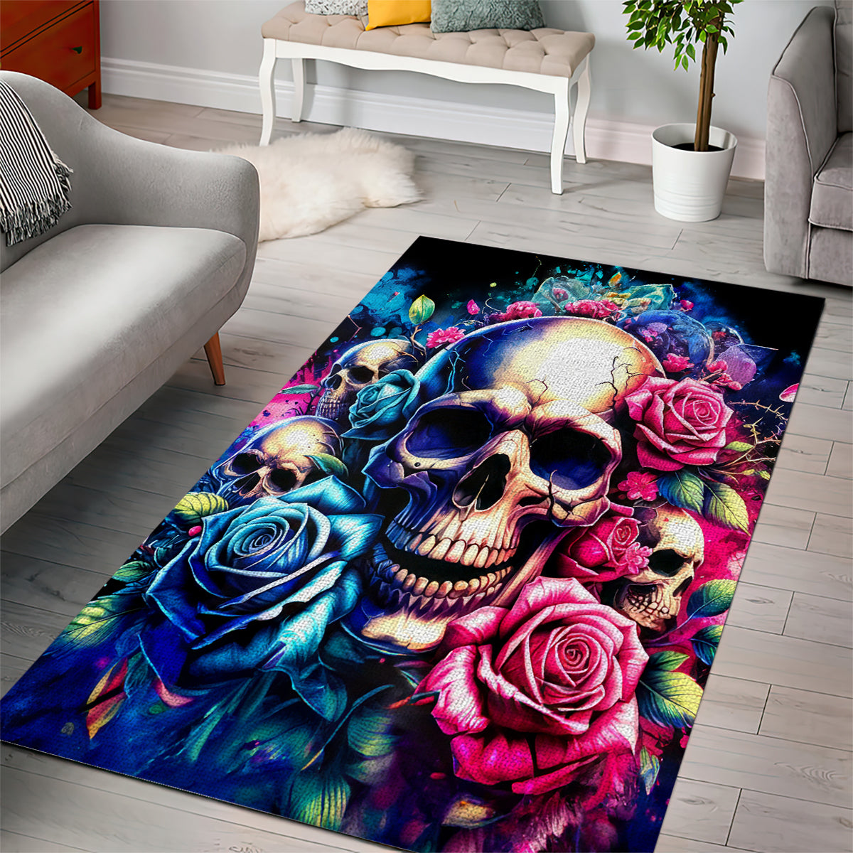 Rose Skull Area Rug Assuming I Was Like Most Girls Was Your First Mistake - Wonder Print Shop