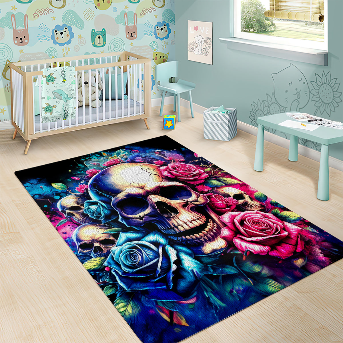 Rose Skull Area Rug Assuming I Was Like Most Girls Was Your First Mistake - Wonder Print Shop