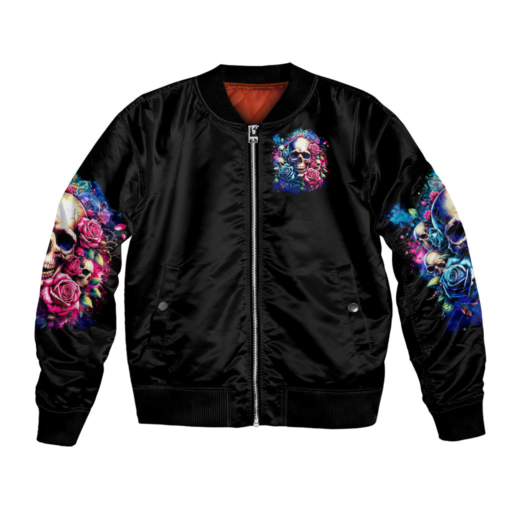 Rose Skull Bomber Jacket Assuming I Was Like Most Girls Was Your First Mistake - Wonder Print Shop