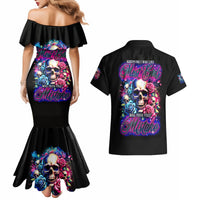 Rose Skull Couples Matching Mermaid Dress and Hawaiian Shirt Assuming I Was Like Most Girls Was Your First Mistake - Wonder Print Shop