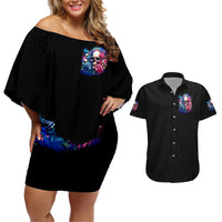 Rose Skull Couples Matching Off Shoulder Short Dress and Hawaiian Shirt Assuming I Was Like Most Girls Was Your First Mistake - Wonder Print Shop