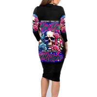 Rose Skull Family Matching Long Sleeve Bodycon Dress and Hawaiian Shirt Assuming I Was Like Most Girls Was Your First Mistake - Wonder Print Shop