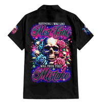 Rose Skull Family Matching Mermaid Dress and Hawaiian Shirt Assuming I Was Like Most Girls Was Your First Mistake - Wonder Print Shop