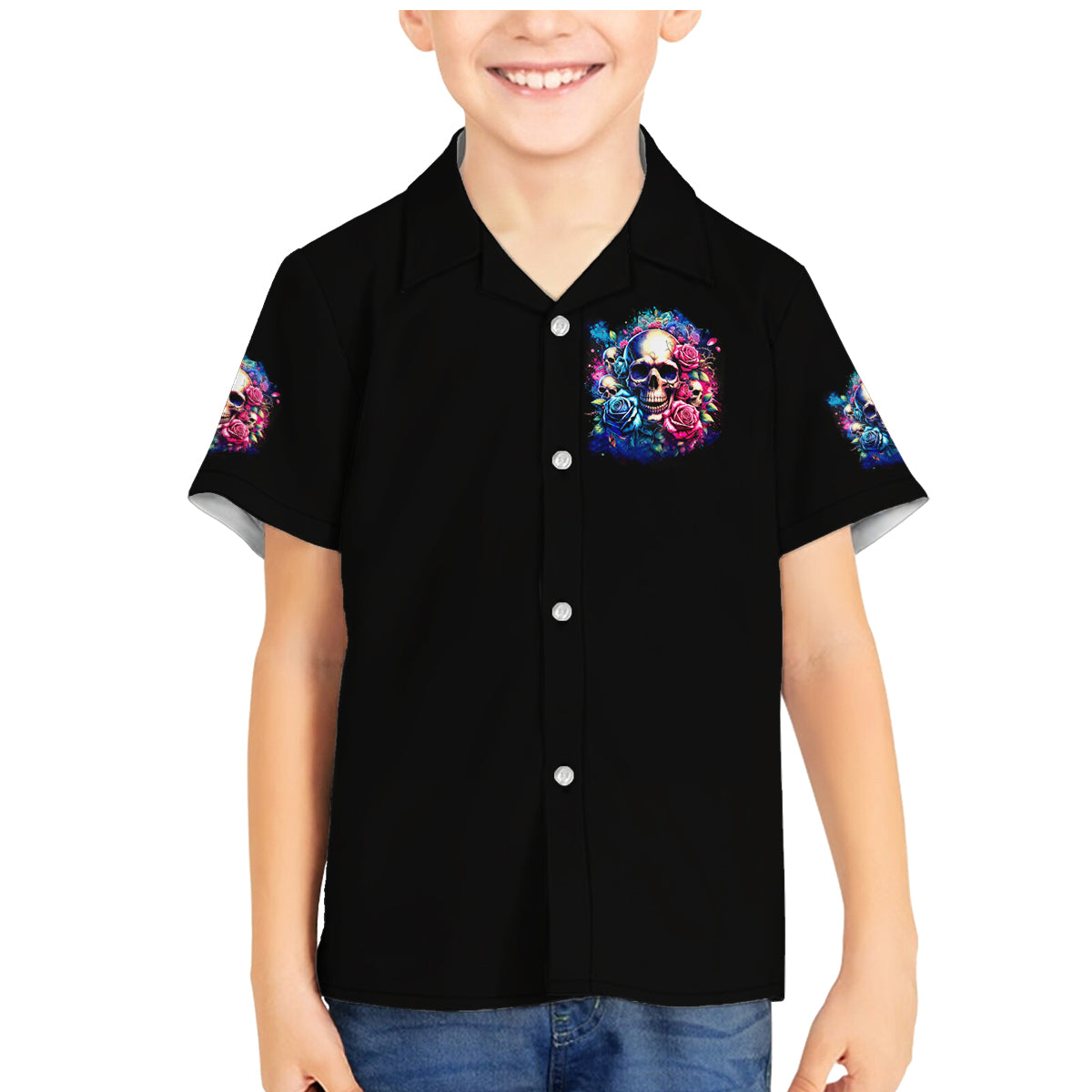 Rose Skull Family Matching Mermaid Dress and Hawaiian Shirt Assuming I Was Like Most Girls Was Your First Mistake - Wonder Print Shop