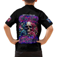 Rose Skull Family Matching Off Shoulder Long Sleeve Dress and Hawaiian Shirt Assuming I Was Like Most Girls Was Your First Mistake - Wonder Print Shop