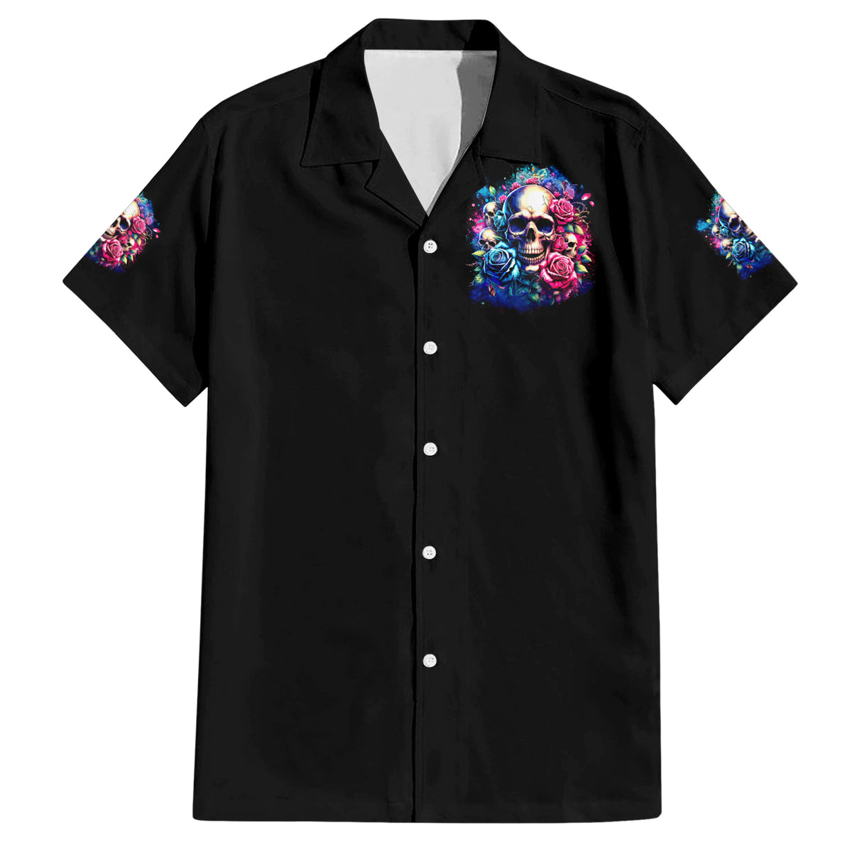 Rose Skull Family Matching Short Sleeve Bodycon Dress and Hawaiian Shirt Assuming I Was Like Most Girls Was Your First Mistake - Wonder Print Shop