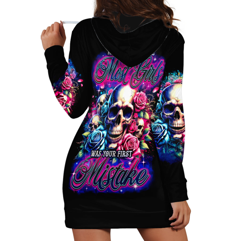 Rose Skull Hoodie Dress Assuming I Was Like Most Girls Was Your First Mistake - Wonder Print Shop