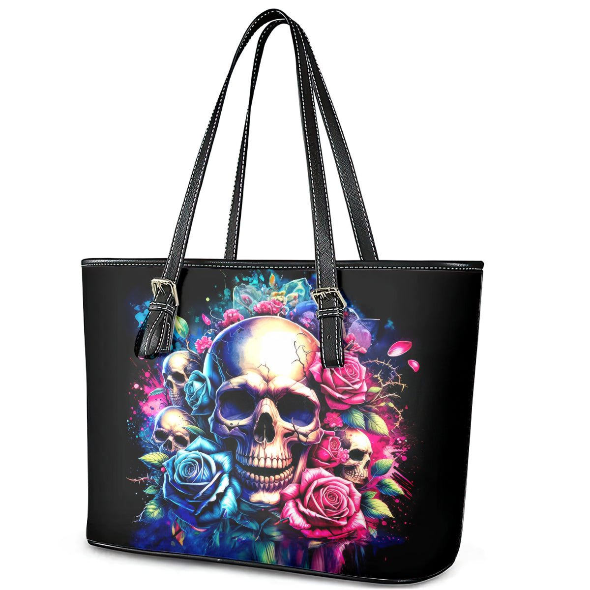 Rose Skull Leather Tote Bag Assuming I Was Like Most Girls Was Your First Mistake - Wonder Print Shop