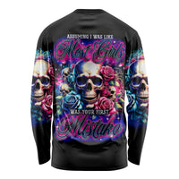 Rose Skull Long Sleeve Shirt Assuming I Was Like Most Girls Was Your First Mistake - Wonder Print Shop