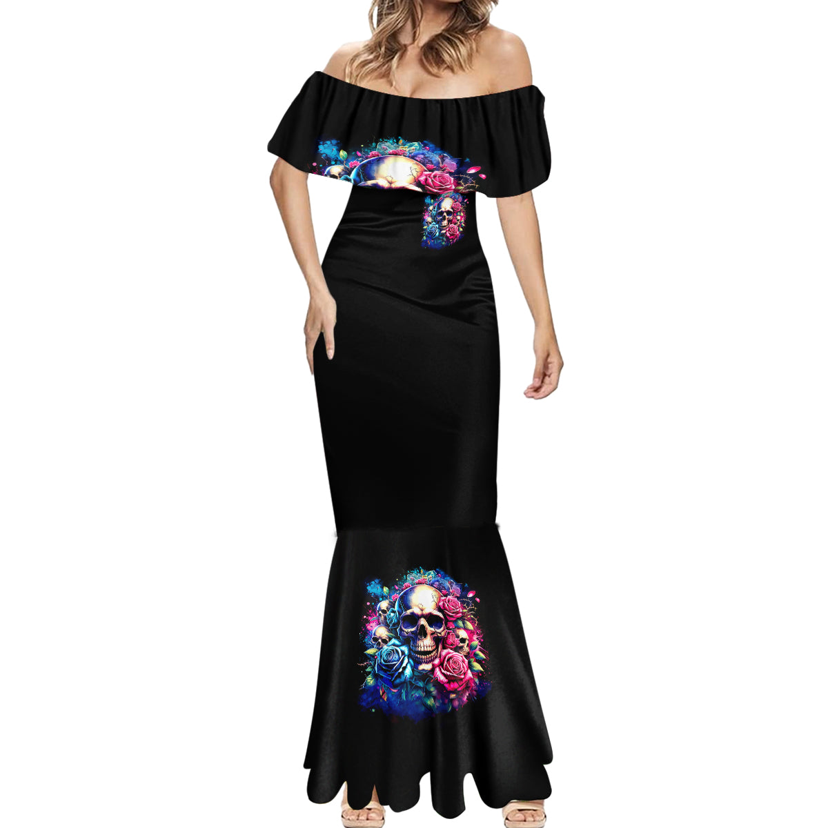 Rose Skull Mermaid Dress Assuming I Was Like Most Girls Was Your First Mistake - Wonder Print Shop