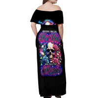 Rose Skull Off Shoulder Maxi Dress Assuming I Was Like Most Girls Was Your First Mistake - Wonder Print Shop