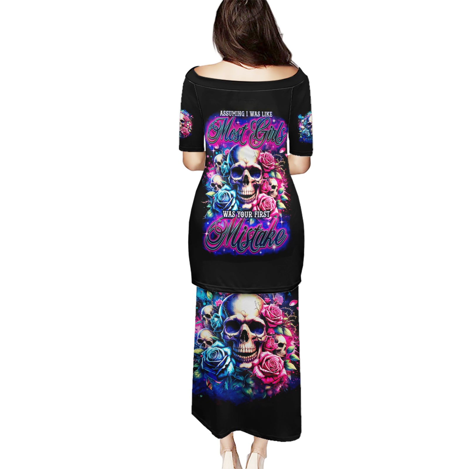 Rose Skull Puletasi Assuming I Was Like Most Girls Was Your First Mistake - Wonder Print Shop