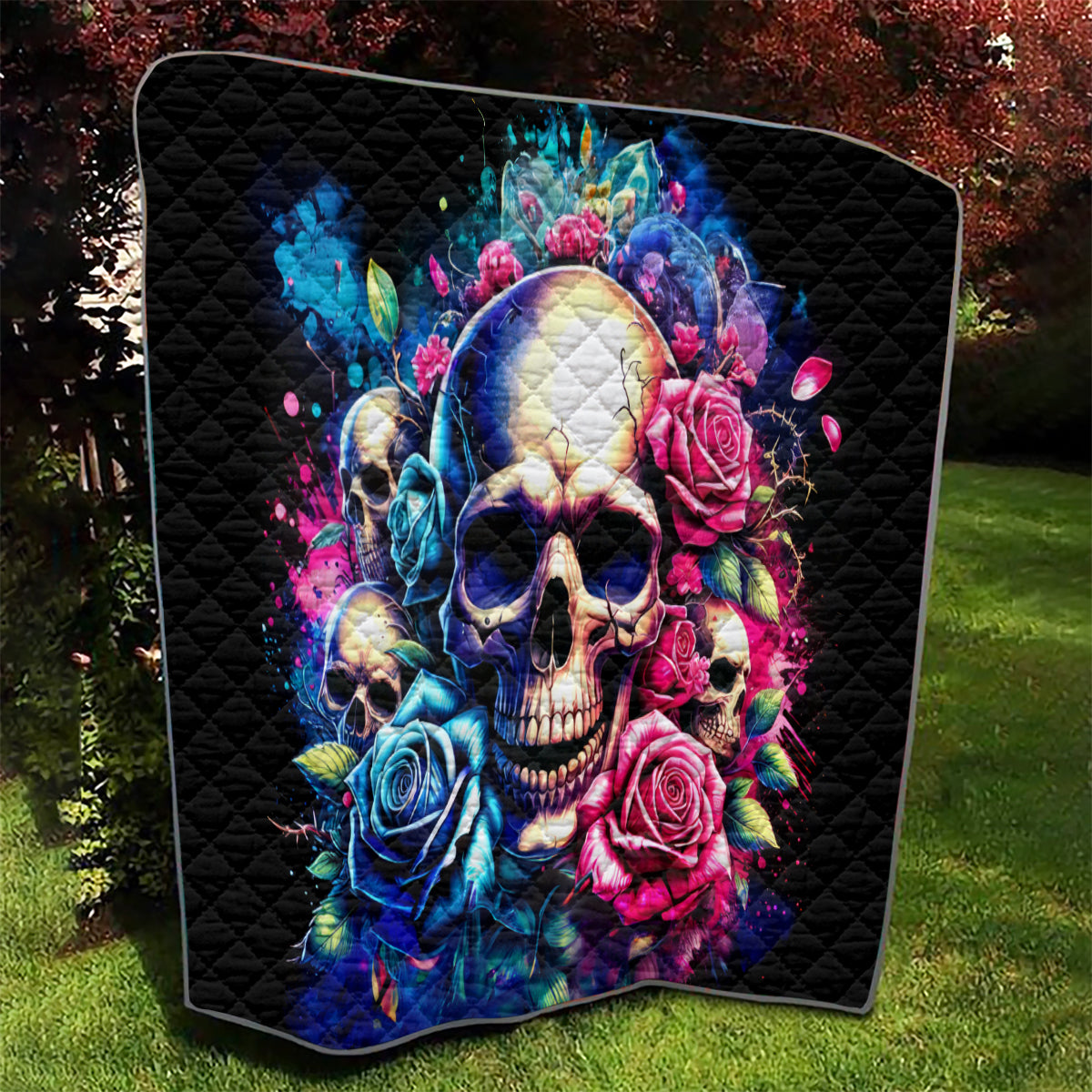 Rose Skull Quilt Assuming I Was Like Most Girls Was Your First Mistake - Wonder Print Shop