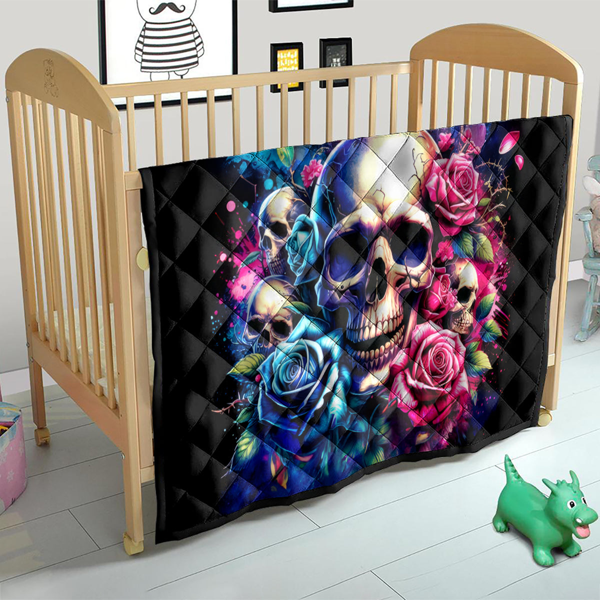 Rose Skull Quilt Assuming I Was Like Most Girls Was Your First Mistake - Wonder Print Shop