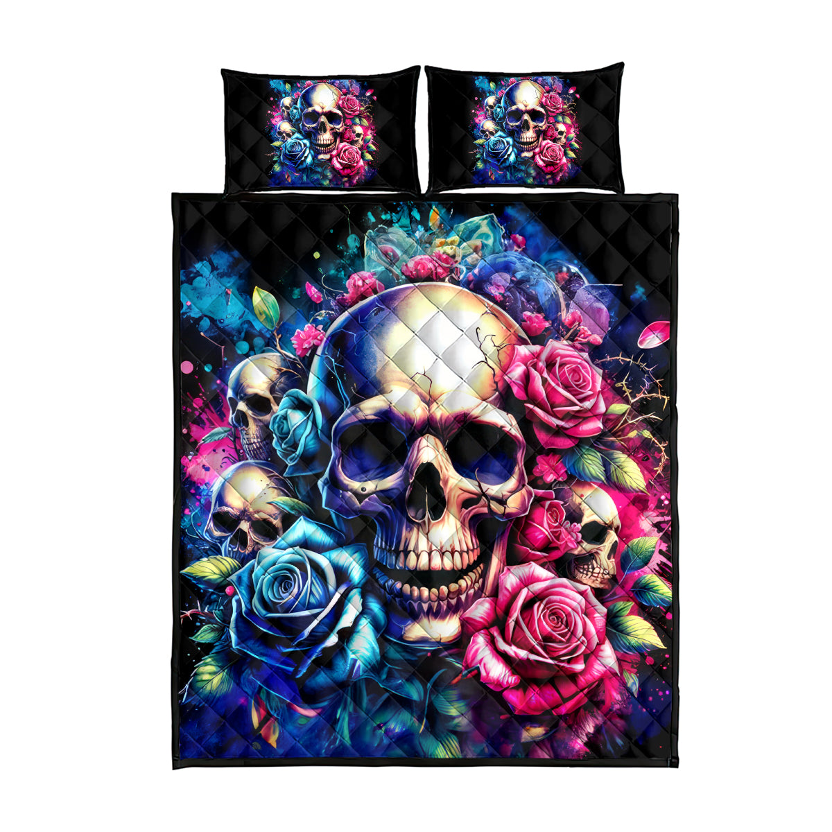 Rose Skull Quilt Bed Set Assuming I Was Like Most Girls Was Your First Mistake - Wonder Print Shop