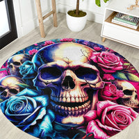 Rose Skull Round Carpet Assuming I Was Like Most Girls Was Your First Mistake
