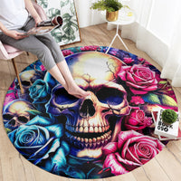Rose Skull Round Carpet Assuming I Was Like Most Girls Was Your First Mistake