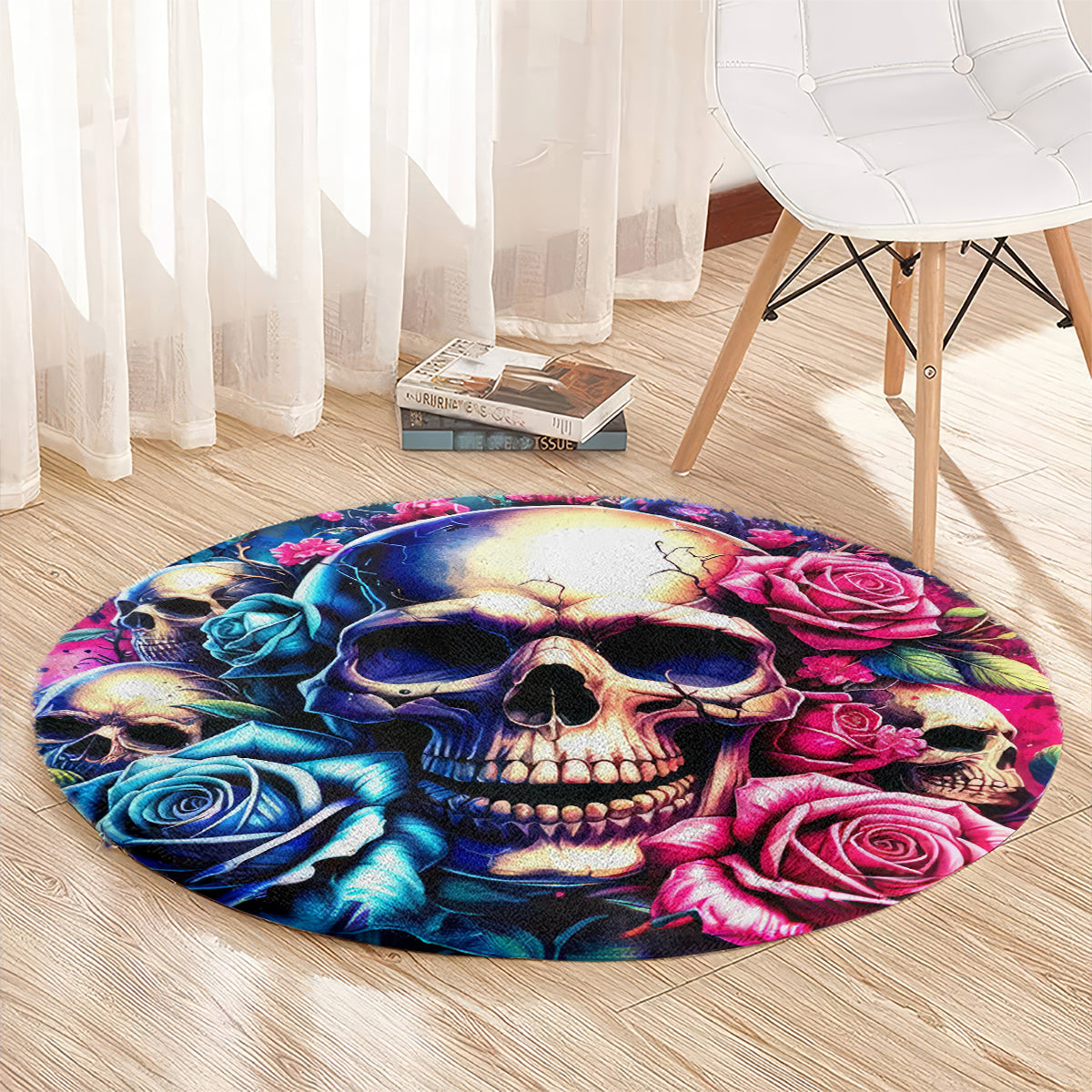 Rose Skull Round Carpet Assuming I Was Like Most Girls Was Your First Mistake