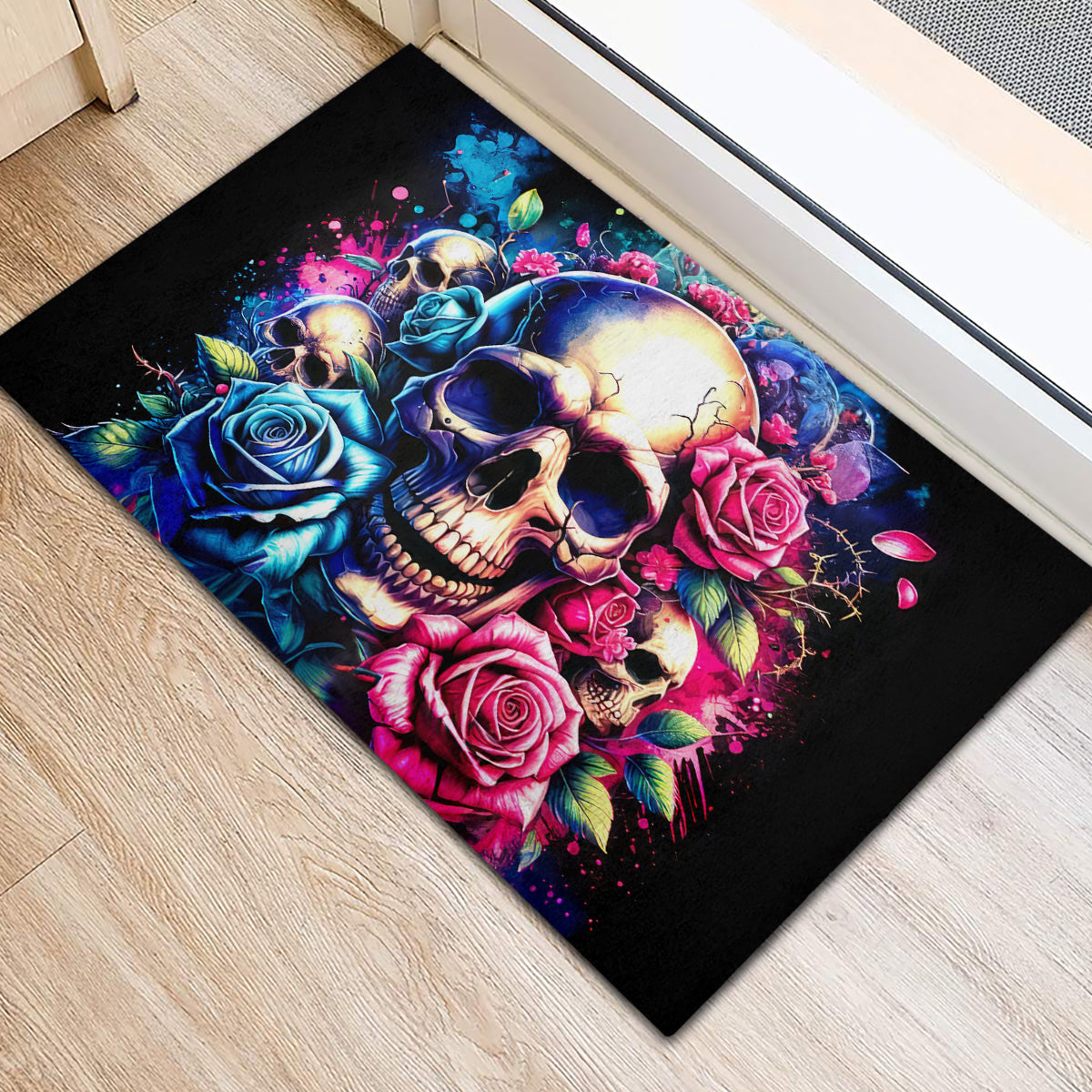 Rose Skull Rubber Doormat Assuming I Was Like Most Girls Was Your First Mistake - Wonder Print Shop