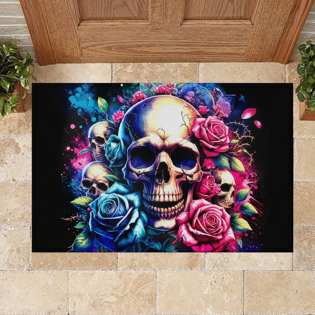 Rose Skull Rubber Doormat Assuming I Was Like Most Girls Was Your First Mistake - Wonder Print Shop
