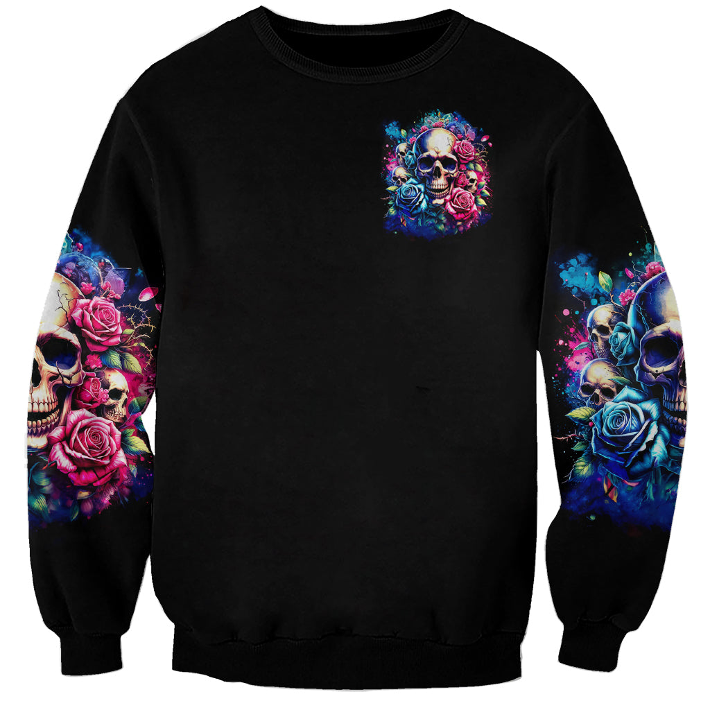 Rose Skull Sweatshirt Assuming I Was Like Most Girls Was Your First Mistake - Wonder Print Shop