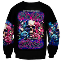 Rose Skull Sweatshirt Assuming I Was Like Most Girls Was Your First Mistake - Wonder Print Shop