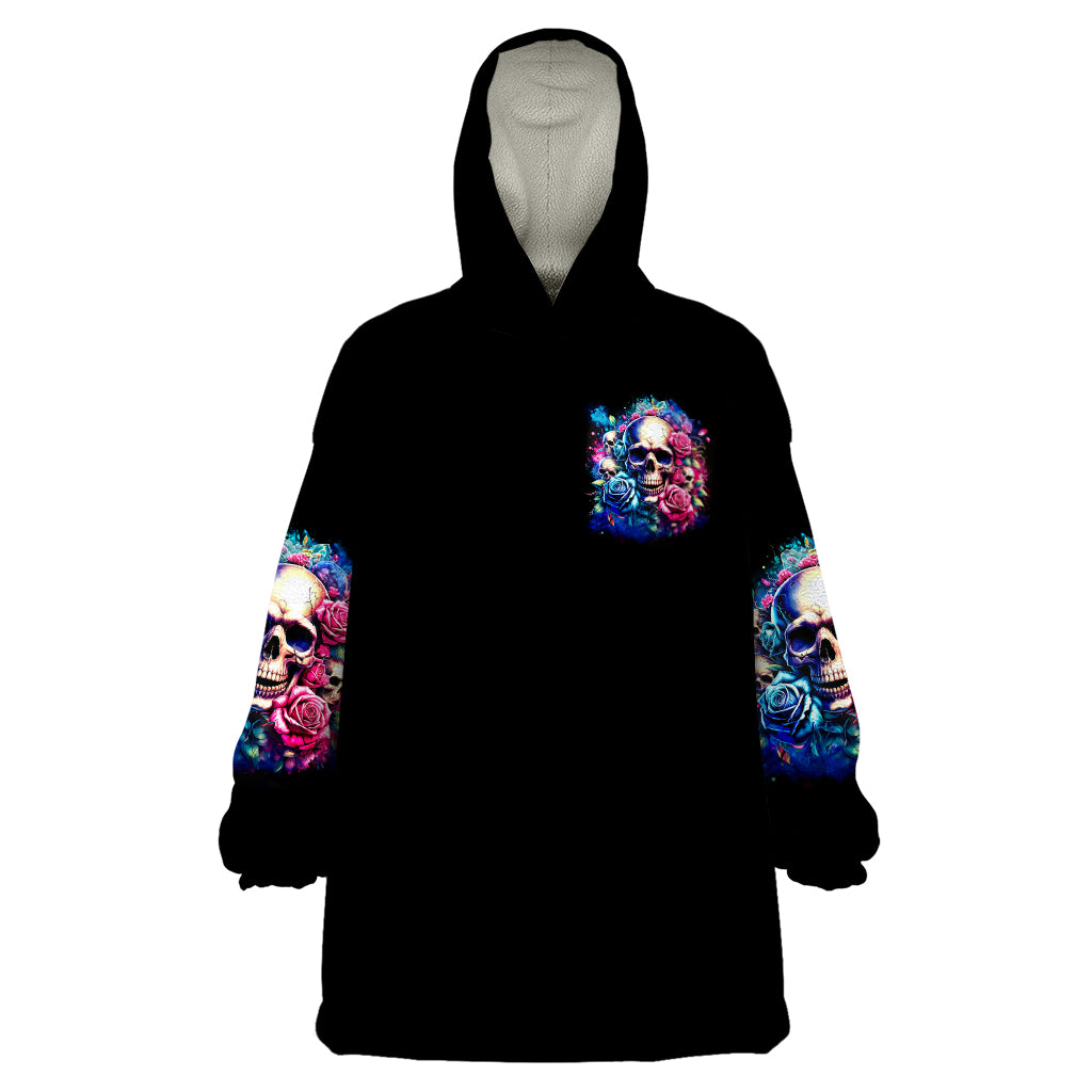 Rose Skull Wearable Blanket Hoodie Assuming I Was Like Most Girls Was Your First Mistake - Wonder Print Shop