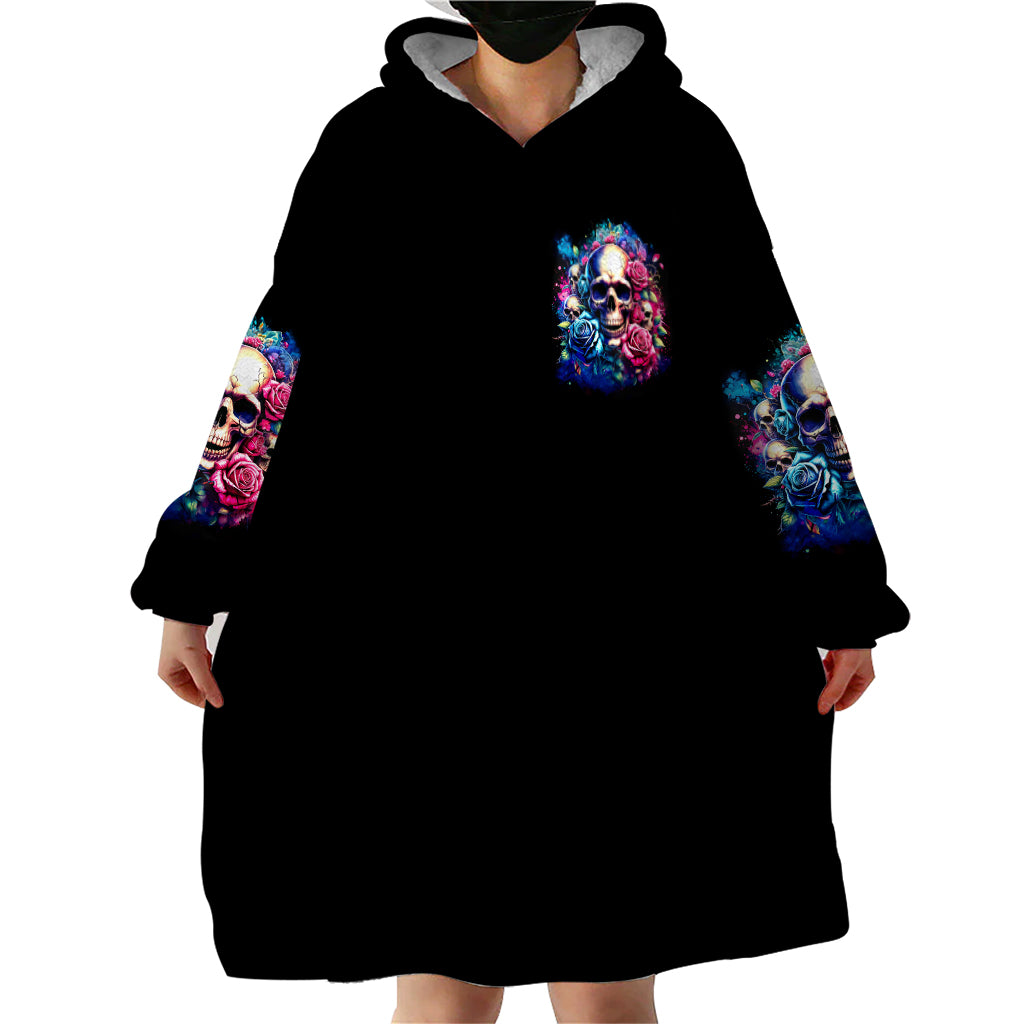 Rose Skull Wearable Blanket Hoodie Assuming I Was Like Most Girls Was Your First Mistake - Wonder Print Shop