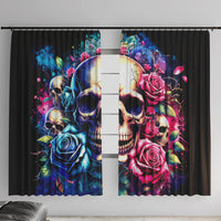 Rose Skull Window Curtain Assuming I Was Like Most Girls Was Your First Mistake - Wonder Print Shop